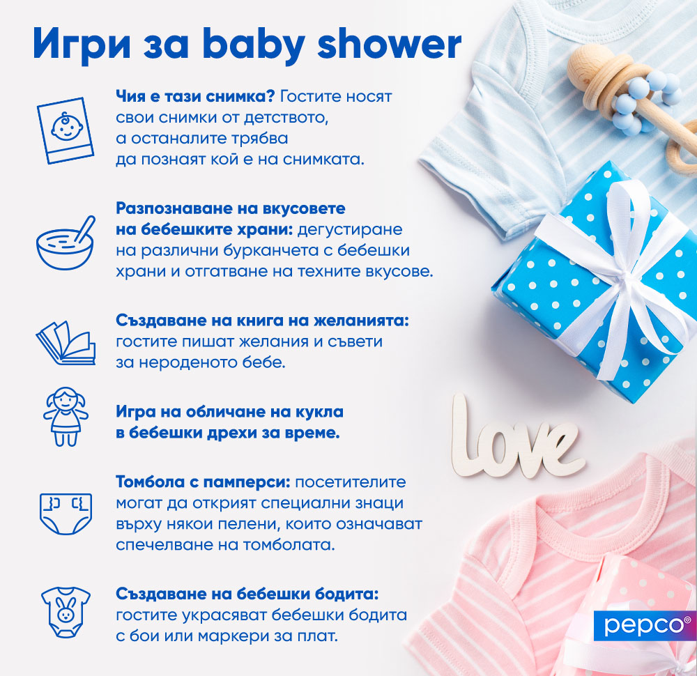 Инфографика на Pepco за baby shower